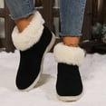 thumbnail image 2 of Oyedens Snow Booties for Women Girls Fuzzy Furry Plush Lined Winter Warm Ankle Booties with Side Zipper, 2 of 5