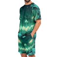 thumbnail image 4 of Dwelliawo Men's Halloween Themed Two Piece Pajama Set Funny Bat Graphic Casual Relaxed Fit Short Sleeve Crew-Neck Tshirts and Shorts Stylish Comfy Clothing Green XL, 4 of 6