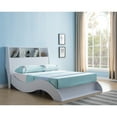 thumbnail image 2 of Denhour DH BASIC Contemporary White Curved Low-profile Platform Bed by  Queen, 2 of 4