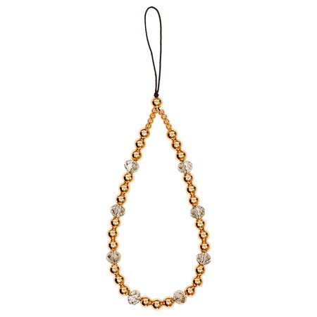 Case-Mate Cell Phone Charm Strap with Beaded Golden Crystal - Hands-Free Secure Wrist Grip
