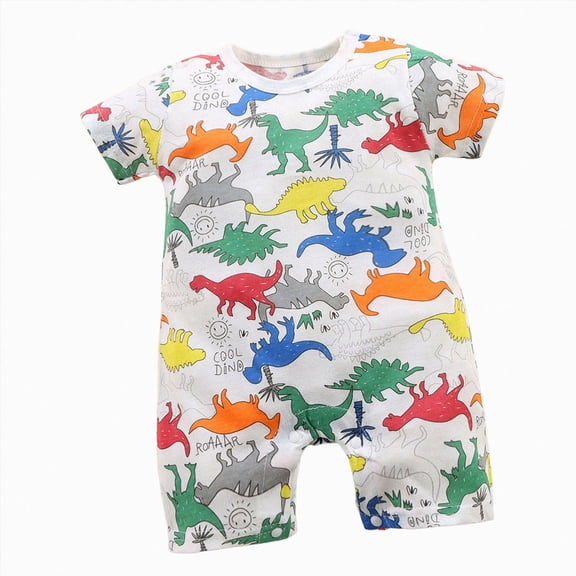 KPOPLK Romper Newborn Infant Baby Boy Summer Outfit Short Sleeve Jumpsuit One Piece Onesie Clothes(0-6 Months,Multicolour)