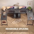 thumbnail image 3 of Edx L Shaped Computer Desks, 50 Inch Gaming Table, PC Writing Workstation for Home Office, Dorm and Small Spaces, Gray, 3 of 9