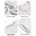 thumbnail image 4 of Conjunto de camisa Henley y pantalones de yoga para hombre Outfit COOFANDY, de lino, color blanco, 4 of 4
