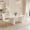 D-White&Gold, variant on 5-Piece Dining Set 67" White Table with 4 PU Leather Chairs for Kitchen