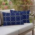 thumbnail image 2 of Outdoor Waterproof Pillow Covers Abstract Navy Blue Four Leaf Clovers Decorative Throw Pillow Protectors,Pillowcase Cushion Cases for Patio Sofa Garden Couch,20x12in,Pack of 2, 2 of 14