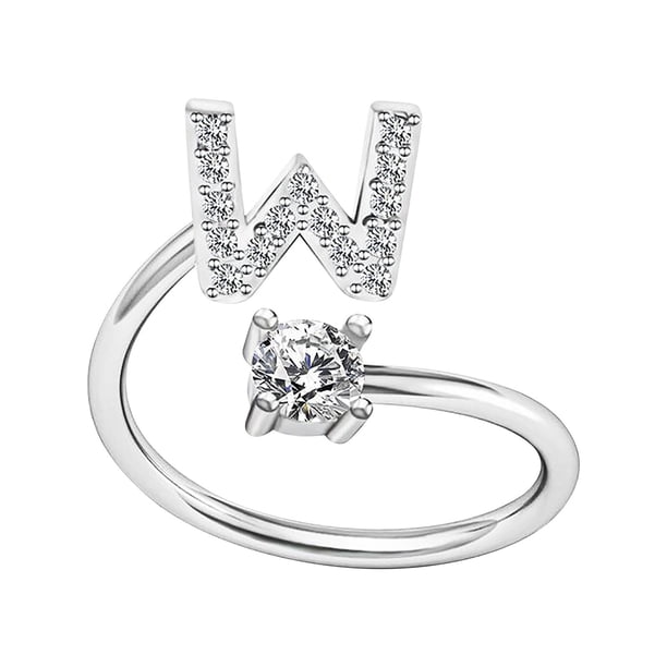 Anillos para mujer, regalos para mujer, moda femenina, apertura de pareja, letra de apertura, joyería, anillo