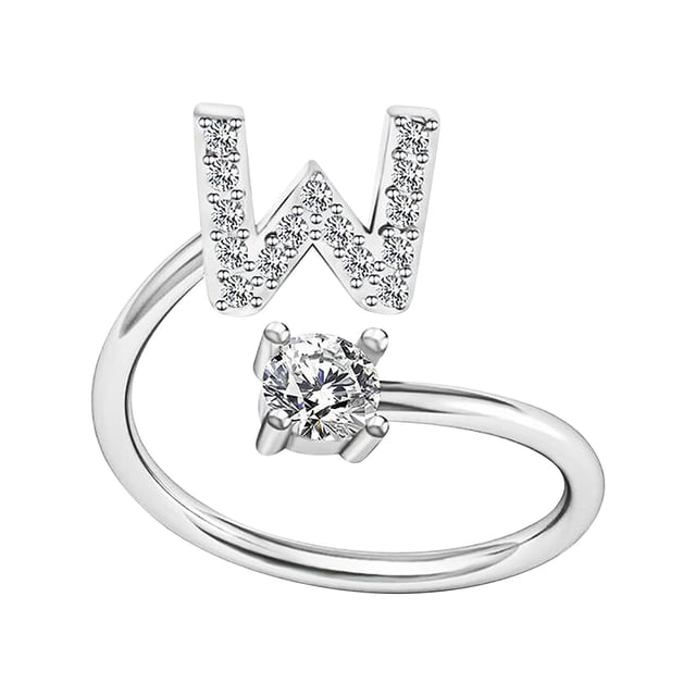 TIMIFIS Rings Knuckle Stacking Rings Women's Fashion Opening Ring Couple Ring Opening Letter Ring Jewelry Rings for Women;Teen Girls;Man - Summer