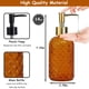 thumbnail image 2 of Dispensador de jabón YYTSGG de vidrio naranja de 400 ml con bomba de plástico dorado, 2 of 6