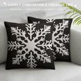 thumbnail image 3 of Nawypu  Pack of  Christmas Decorative Snowflake Throw Pillow Covers Canvas Cushion Cases Holiday Decor Soft Pillowcases for Couch Sofa Bedroom Car（Black, ）, 3 of 5