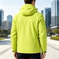 thumbnail image 3 of longantii Mens Waterproof Jackets Basic Windbreaker Collared Wind Jacket Long Sleeve Zip Up Jacket Modern Fit Spring Fall Hiking Outwear Green XL, 3 of 5