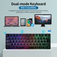 thumbnail image 2 of Teclado Irfora HXSJ Teclado de modo dual de 61 teclas BT 5.0 Teclado compacto Teclado retroiluminado RGB inalámbrico 2.4G Teclas de inyección de doble disparo, Negro Irfora Teclado, 2 of 2