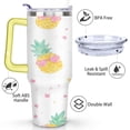 thumbnail image 3 of 40 oz Pineapple Glass Travel Mug with Handle Double Wall Vacuum Insulation Tumbler Gift for Women Men, 3 of 7