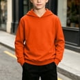 thumbnail image 2 of Kids Hooded Sweatshirt, Boys and Girls Pullover Hoodie Lightweight Long Sleeve Casual Hooded Top Classic Basic Hoodie with Drawstring and Ribbed Cuffs for Back to School Play Daily Fall Winter Wear, 2 of 10