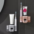 thumbnail image 3 of Airle Toothpaste Dispenser Wall-mounted Classified Plastic Automatic Toothpaste Squeezer with Toothbrush Holder for Daily Use, 3 of 8