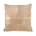 thumbnail image 3 of SAFAVIEH Metallic Fin Cowhide Geometric Pillow, 12" x 20", Beige/Gold, 3 of 5