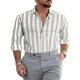thumbnail image 1 of Camisa de solapa a rayas para hombre, para oficina y exteriores, moda , nuevas blusas de primavera y verano, nuevas blusas de manga larga con botones a la moda, 1 of 6