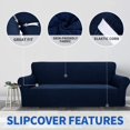thumbnail image 3 of YEMYHOM 1 Piece High Stretch Sofa Slipcovers Non Slip Couch Cover (Sofa, Navy Blue), 3 of 7