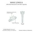 thumbnail image 6 of Rosec Jewels Sterling Silver Moissanite Engagement Ring 3 Carat - D-VS1 Grade Certified Princess Cut Ring (8 mm) - Ready to Gift, US 5.00, 6 of 7
