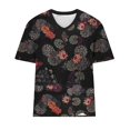 thumbnail image 4 of Camisetas de Verano de las Mujeres con Cuello en V de Manga Corta Impresa, Camiseta Deportiva para Uso Casual Y Diario, 4 of 4