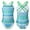 Green, variant on YONGHS Kids Girls Boho Tie Dye Criss Cross Back One Piece Swimsuit Bathing Suit Beachwear Blue 8