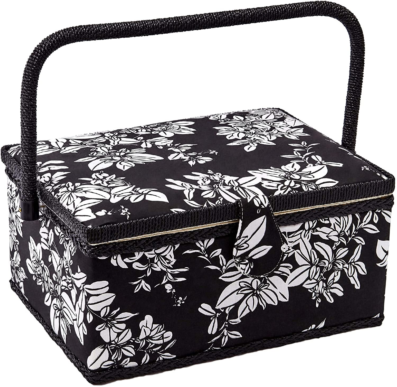 Sewing Basket with Floral Print Design Sewing Kit Storage Box with