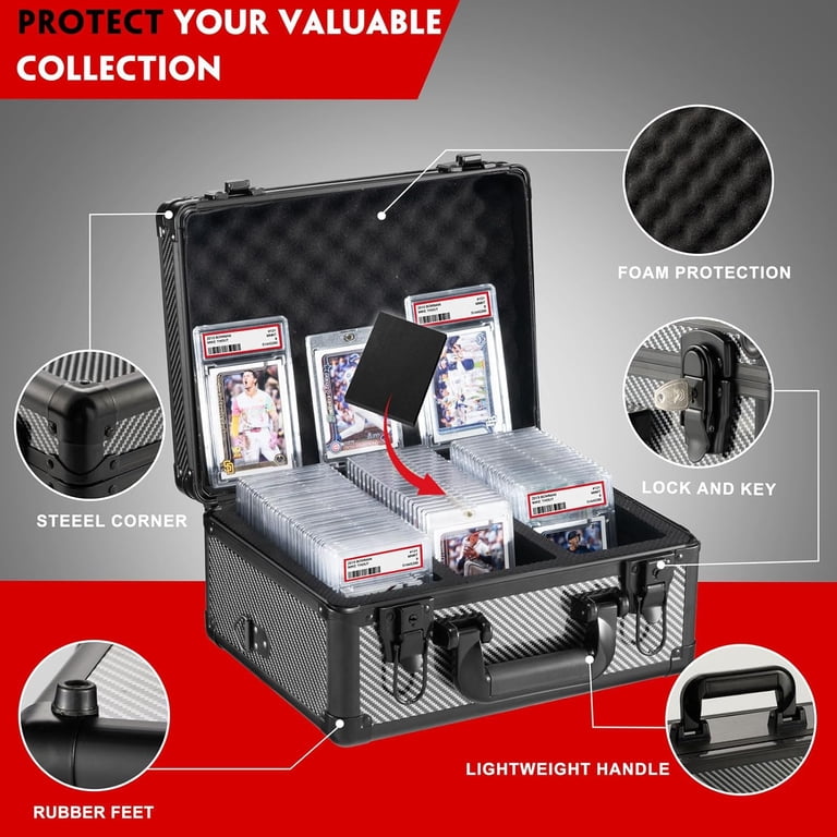 graded card rubber case GradedGuard Fits standard PSA holder (2 11/16 x 3 13/16 cards) Waterproof Rolling Graded Card Storage