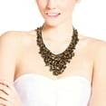 thumbnail image 5 of AeraVida Dramatic Evening Wear Brown Tones Tiger's Eye Stone Waterfall on Cotton Rope Toggle Clasp Bib-Style Necklace Jewelry Gifts for Women, 5 of 5