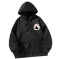thumbnail image 4 of Sudadera con capucha para hombre y mujer, color negro, con cremallera completa para caminar por la calle, oficina Yuyangstore Sudadera con capucha, 4 of 8