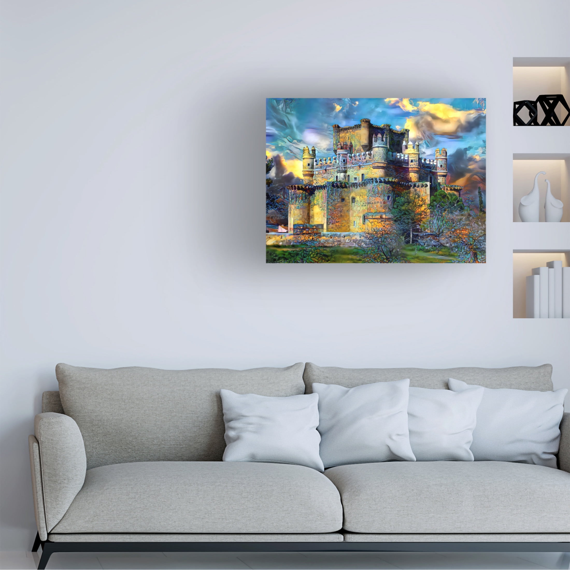 Canvas Wall Art - Pedro Gavidia 'Toledo Spain Guadamur Castle' Wall Art for Living Room, Bedroom, or Office Décor by Trademark Fine Art - 47 x 35 Inches