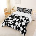 thumbnail image 3 of Castle Fairy Abstract Split Circle Full Size Comforter Sets 3-Piece,Retro Curved Bedding Comforter Set,Black White,Reversible,1 Comforter and 2 Pillowcases, 3 of 6