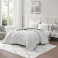 thumbnail image 4 of Casa Platino Queen Comforter Set 3 Piece – Duvet Insert Queen- Soft & Cozy Brushed Microfiber Queen Size Bed Set in a Bed with Queen Comforter & 2 Queen Pillow Shams - Ticking Stripe Silver, 4 of 9