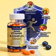 Mulittea Super B-Complex Capsules, Full Spectrum Vitamin B Blend with B12 & Folate, Energy & Nervous System Support, 120 Count