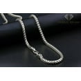 thumbnail image 3 of 925 Italian Sterling Silver 3.5mm Solid Franco Chain, FREE Microfiber Cloth, Rhodium Plated Square Box Link Mens Womens Necklace 16" - 30", Giorgio Bergamo, 3 of 8