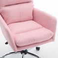 thumbnail image 6 of S-HOME Modern PU Leather Office Chair with Adjustable Height, Ergonomic Design for Home and Office Use, Pink, 6 of 8