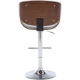 thumbnail image 5 of Pawverly Modern Swivel Bar Stool with Adjustable Height, Faux Leather Counter Height Bar Chair with Bentwood Walnut Seat and Chrome Base for Kitchen Island or Bar, Gray, 5 of 9