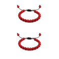 thumbnail image 4 of Qarigey unisex con piedras preciosas naturales, joyería, idea de regalo, para mujer, para hombre, línea negra+rojo Línea negra+roja 2Conjunto, 4 of 6