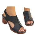 thumbnail image 3 of Sandals for Women Heel Ankle Strap Wedge Casual On Beach Open Toe Summer Shoes High Heels Peep T-Strap Cutout Back Comfy Heeled Dressy Low Arch Support Vacation Sandal, 3 of 9