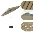 thumbnail image 3 of ACEGOSES LED Outdoor Patio 9′ Circle Deck Market Umbrella, Solar Lights Table Umbrellas With Non-Fading solution-dyed Canopy Cedar brown, 3 of 8