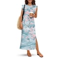 thumbnail image 3 of KUIFORTI Cherry Blossom Couple Matching Outfits Matching Vacation Outfits for Couples Spring Boho Maxi Dress with Pockets Soft and Comfortable Lightweight with Soft Fabric, 3 of 7
