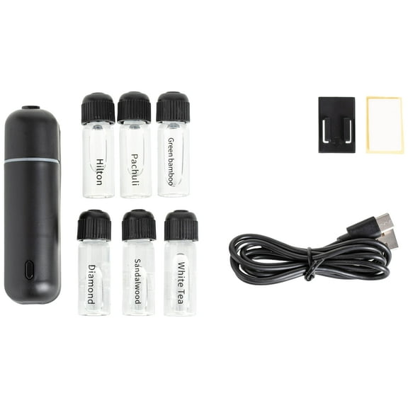 Car Air Freshener Diffuser Waterless Aromatherapy Essential Oil Diffuser, 6 Prefill Scents Included, Car Fragrance Diffuser