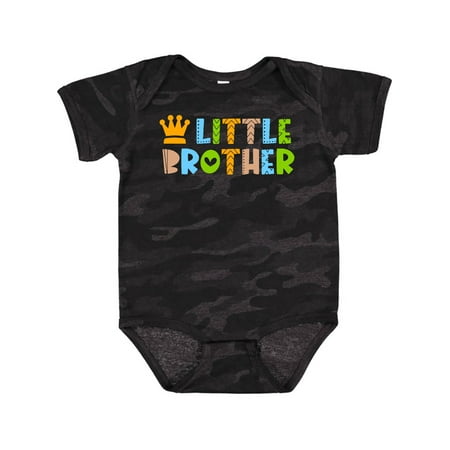 

Inktastic Baby Little Brother with Crown Gift Baby Boy Bodysuit