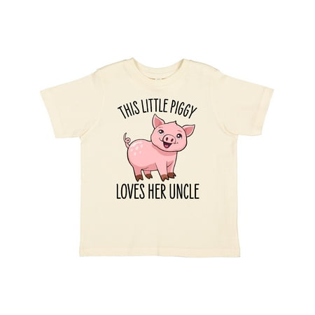 

Inktastic This Little Piggy Loves Her Uncle- Cute Gift Toddler Toddler Girl T-Shirt