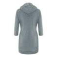 thumbnail image 6 of Lindreshi Long Sleeve Dresses for Women Women Long Sleeve Solid Color Jumper Pullover Sweatshirt Hoodie Hooded Dress, 6 of 7