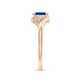 thumbnail image 3 of Angara Natural 0.6 Ct. Blue Sapphire with Diamond Classic Ring in 14K Rose Gold for Women (Ring Size: 11.5), 3 of 9
