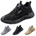 thumbnail image 4 of AUDeals Men's Lace Up Sneakers PU Leather Non Slip Thick Sole Walking Shoes Casual Work Hiking Shoes, 4 of 9