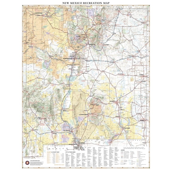 Benchmark Maps: New Mexico Recreation Wall Map - 26 x 33 inches