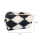 thumbnail image 1 of Bolsa de cosméticos a cuadros a la moda de almacenamiento de maquillaje para artículos de tocador de felpa para mujer (negro) Sywqhk Para Estrenar, 1 of 7