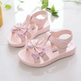 thumbnail image 2 of Gubotare Sandals for Little Girls Toddler Girls Sandals Soft Rubber Flats Summer Baby Flower Girl Shoes Sizes 13.5 (Pink,Little Kids 13.5), 2 of 8