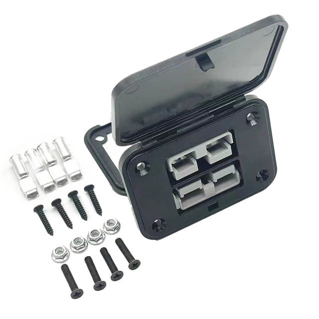 1 Set 50A 600V Twin Dual Flush Mount Bracket For Connection Gray