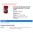 thumbnail image 2 of Left Driver Side Tail Light Assembly - Compatible with 2008 - 2012 Jeep Liberty 2009 2010 2011, 2 of 2